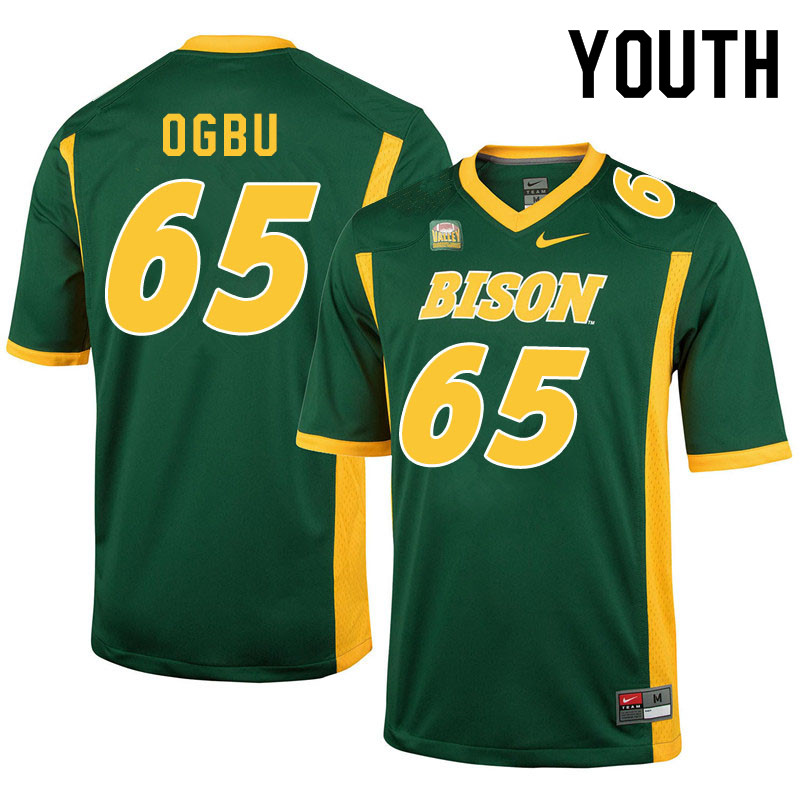 Youth #65 Bartholomew Ogbu North Dakota State Bison College Football Jerseys Sale-Green - Click Image to Close